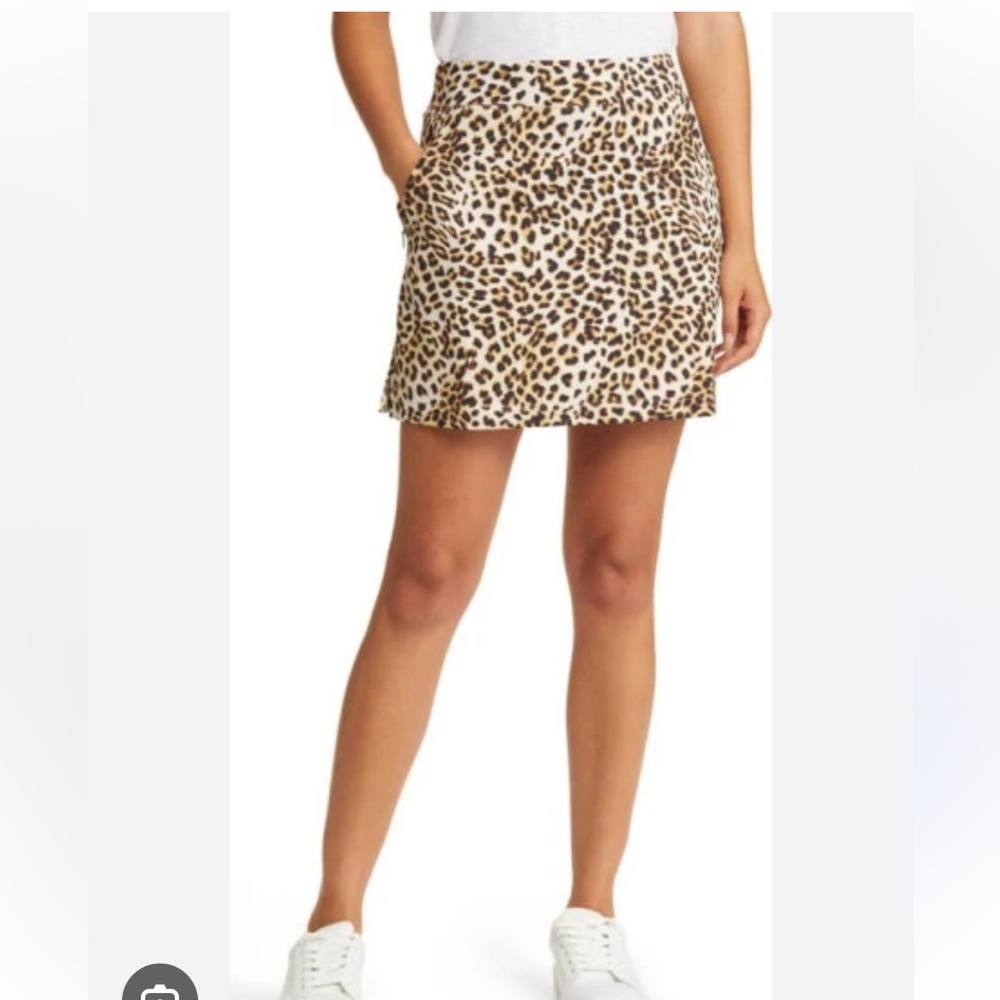 Tommy Bahama Leopard-Print Mini Skirt in Cream and Brown